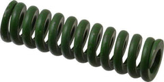Associated Spring Raymond - 1" Hole Diam, 1/2" Rod Diam, 3-1/2" Free Length, Green Die Spring - 546 Lb Max Deflection, 0.88" Max Deflection, Extra Heavy Duty, Chromium Alloy Steel - Exact Industrial Supply
