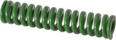 Associated Spring Raymond - 1" Hole Diam, 1/2" Rod Diam, 4-1/2" Free Length, Green Die Spring - 549 Lb Max Deflection, 1.13" Max Deflection, Extra Heavy Duty, Chromium Alloy Steel - Exact Industrial Supply
