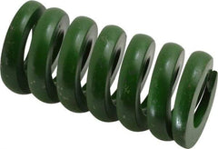 Associated Spring Raymond - 1-1/2" Hole Diam, 3/4" Rod Diam, 3" Free Length, Green Die Spring - 1734 Lb Max Deflection, 0.75" Max Deflection, Extra Heavy Duty, Chromium Alloy Steel - Exact Industrial Supply