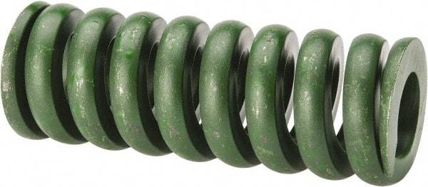 Associated Spring Raymond - 1-1/2" Hole Diam, 3/4" Rod Diam, 4" Free Length, Green Die Spring - 1712 Lb Max Deflection, 1" Max Deflection, Extra Heavy Duty, Chromium Alloy Steel - Exact Industrial Supply