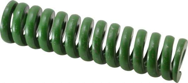 Associated Spring Raymond - 1-1/2" Hole Diam, 3/4" Rod Diam, 6" Free Length, Green Die Spring - 1656 Lb Max Deflection, 1.5" Max Deflection, Extra Heavy Duty, Chromium Alloy Steel - Exact Industrial Supply