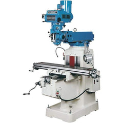Summit - 18-1/2" Table Width x 54" Table Length, Electronic Variable Speed Control, 3 Phase Knee Milling Machine - R8 Spindle Taper, 3 hp - Exact Industrial Supply