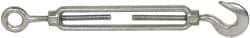 Made in USA - 400 Lb Load Limit, 1/4" Thread Diam, 4" Take Up, Steel Hook & Eye Turnbuckle - 8-1/4" Closed Length - Exact Industrial Supply