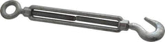Made in USA - 900 Lb Load Limit, 3/8" Thread Diam, 6" Take Up, Steel Hook & Eye Turnbuckle - 11-7/8" Closed Length - Exact Industrial Supply