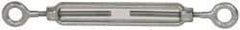 Made in USA - 500 Lb Load Limit, 1/4" Thread Diam, 4" Take Up, Steel Eye & Eye Turnbuckle - 8-1/4" Closed Length - Exact Industrial Supply