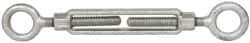 Made in USA - 3,500 Lb Load Limit, 5/8" Thread Diam, 6" Take Up, Steel Eye & Eye Turnbuckle - 16" Closed Length - Exact Industrial Supply