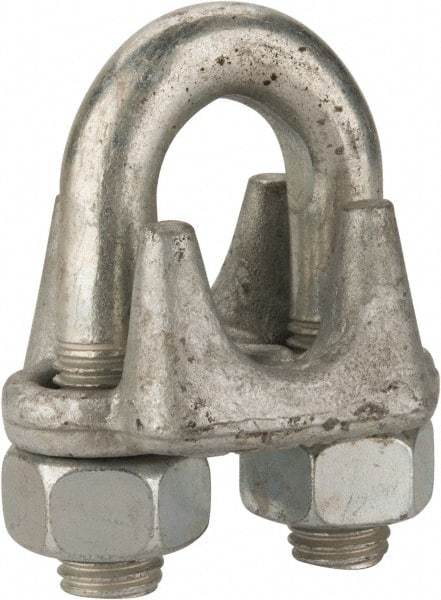 Value Collection - 7/8" Wire Rope U-Bolt Clip - Forged Steel, Galvanized - Exact Industrial Supply