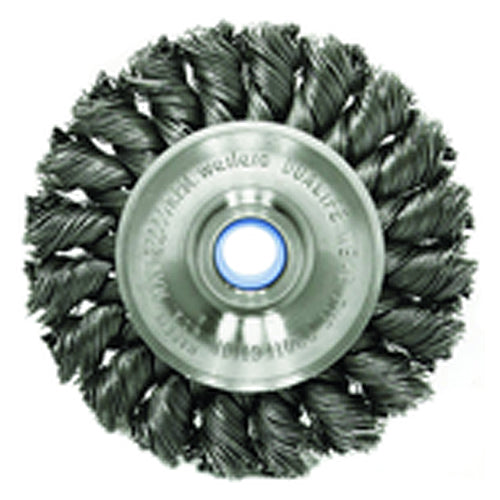 3″ Diameter-3/8″-1/2″ Arbor Hole - Knot Twist Steel Wire Straight Wheel - Exact Industrial Supply