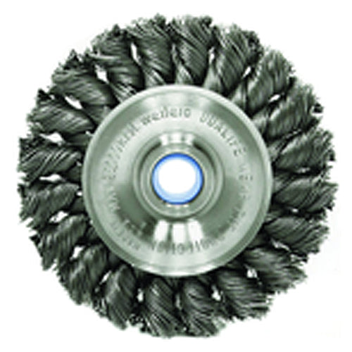 3″ Standard Twist Knot Wire Wheel, .014″ Steel Fill, 1/2″-3/8″ Arbor Hole, Retail Pack - Exact Industrial Supply