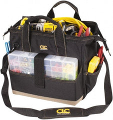 CLC - 23 Pocket Black & Khaki Polyester Tool Bag - 16" Wide x 9" Deep x 11" High - Exact Industrial Supply