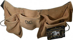 CLC - 29 to 46" Waist Tool Belt - 12 Pocket, 2" Wide, Industrial Yellow, Leather - Exact Industrial Supply