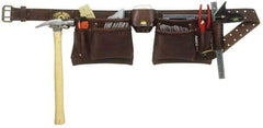 CLC - 29 to 46" Waist Tool Belt - 12 Pocket, 2" Wide, Brown, Leather - Exact Industrial Supply