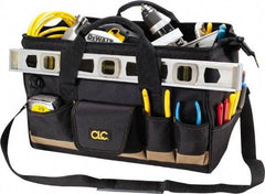 CLC - 25 Pocket Black & Tan Polyester Tool Bag - 18" Wide x 11" Deep x 12" High - Exact Industrial Supply