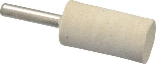 Divine Brothers - 3/4" Diam, 1/4" Shank Diam, Cylinder Shaped Mounted Bob - Medium Density, 1-1/2" Head Length, Wool Felt - Exact Industrial Supply