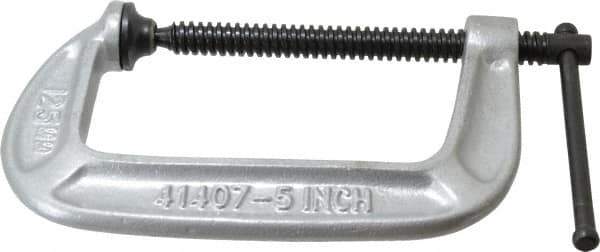 Wilton - Light-Duty 5" Max Opening, 3" Throat Depth, Ductile Iron Standard C-Clamp - 1,225 Lb Capacity, 0" Min Opening, Standard Throat Depth - Exact Industrial Supply