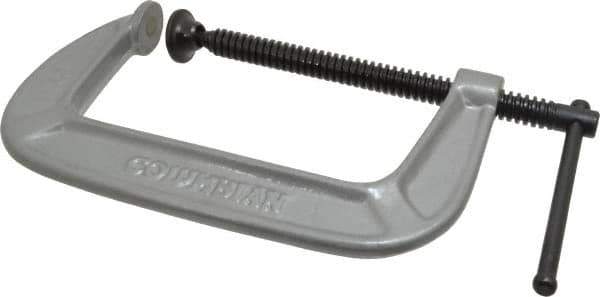 Wilton - Light-Duty 6" Max Opening, 3-1/4" Throat Depth, Ductile Iron Standard C-Clamp - 1,400 Lb Capacity, 0" Min Opening, Standard Throat Depth - Exact Industrial Supply