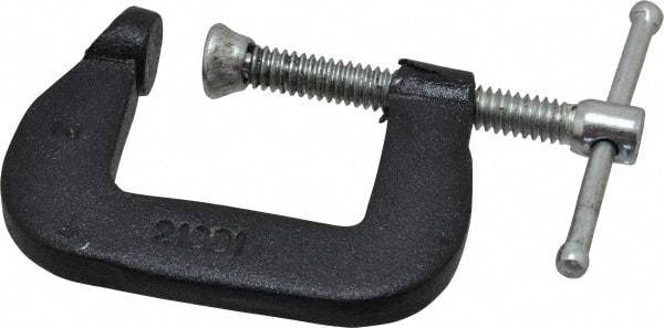 Wilton - Light-Duty 1" Max Opening, 1" Throat Depth, Forged Steel Standard C-Clamp - 500 Lb Capacity, 0" Min Opening, Standard Throat Depth, Steel Screw - Exact Industrial Supply