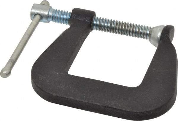 Wilton - Light-Duty 1" Max Opening, 1-1/2" Throat Depth, Forged Steel Standard C-Clamp - 500 Lb Capacity, 0" Min Opening, Standard Throat Depth, Steel Screw - Exact Industrial Supply