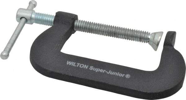 Wilton - Light-Duty 2" Max Opening, 1-1/4" Throat Depth, Forged Steel Standard C-Clamp - 875 Lb Capacity, 0" Min Opening, Standard Throat Depth, Steel Screw - Exact Industrial Supply