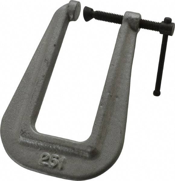 Wilton - Light-Duty 1" Max Opening, 3" Throat Depth, Ductile Iron Standard C-Clamp - 350 Lb Capacity, 0" Min Opening, Deep Throat - Exact Industrial Supply