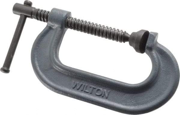 Wilton - Regular-Duty 3" Max Opening, 1-15/16" Throat Depth, Forged Steel Standard C-Clamp - 3,000 Lb Capacity, 0" Min Opening, Standard Throat Depth - Exact Industrial Supply
