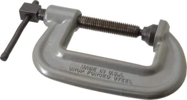 Wilton - Heavy-Duty 3" Max Opening, 2" Throat Depth, Forged Steel Standard C-Clamp - 8,750 Lb Capacity, 0" Min Opening, Standard Throat Depth, Cold Drawn Steel Screw - Exact Industrial Supply