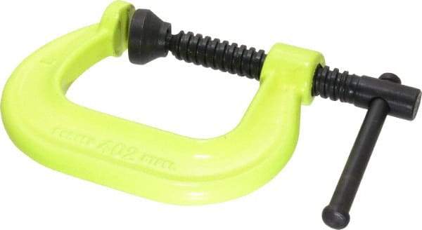 Wilton - Regular-Duty 2-1/8" Max Opening, 2-1/4" Throat Depth, Forged Steel Standard C-Clamp - 3,500 Lb Capacity, 0" Min Opening, Deep Throat, Alloy Steel Screw - Exact Industrial Supply