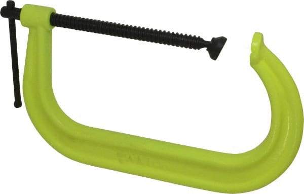 Wilton - Regular-Duty 10-1/8" Max Opening, 6" Throat Depth, Forged Steel Standard C-Clamp - 8,000 Lb Capacity, 2" Min Opening, Deep Throat, Alloy Steel Screw - Exact Industrial Supply