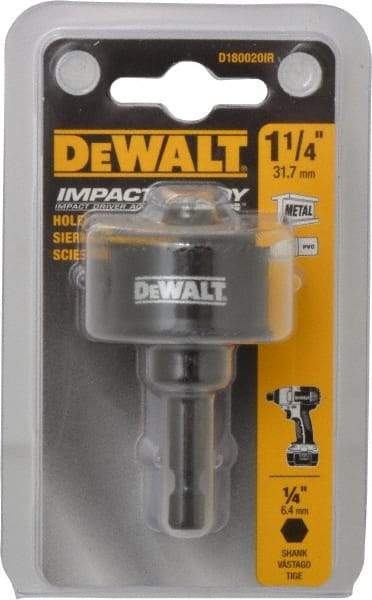 DeWALT - 1-1/4" Diam, 5/8" Cutting Depth, Hole Saw - Bi-Metal Saw, Toothed Edge - Exact Industrial Supply