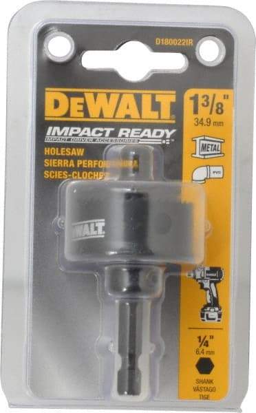 DeWALT - 1-3/8" Diam, 5/8" Cutting Depth, Hole Saw - Bi-Metal Saw, Toothed Edge - Exact Industrial Supply