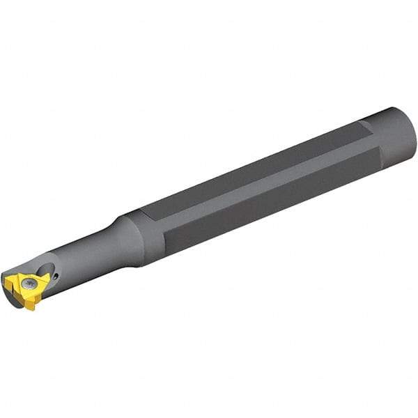 Vargus - Internal Thread, Right Hand Cut, 6mm Shank Width x 5.2mm Shank Height Indexable Threading Toolholder - 100mm OAL, 4.0KIR Insert Compatibility, SNVR Toolholder, Series Mini 3 - Exact Industrial Supply