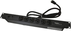 Wiremold - 6 Outlets, 120 Volts, 20 Amps, 6' Cord, Power Outlet Strip - Rack Mount, 6 Front NEMA Configuration, 19" Strip, cULus Recognized - Exact Industrial Supply