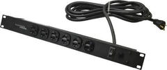 Wiremold - 6 Outlets, 120 Volts, 20 Amps, 15' Cord, Power Outlet Strip - Rack Mount, 6 Front NEMA Configuration, 19" Strip, cULus Recognized - Exact Industrial Supply