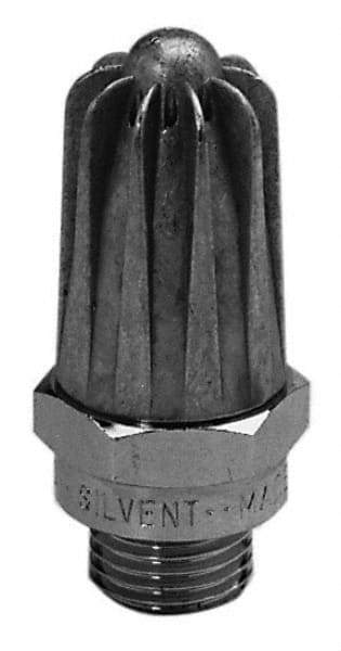 Silvent - Blow Gun Safety Nozzle - 1/4 MPT, 1.85" Hose Length, Zinc, 145 psi, 158°F - Exact Industrial Supply