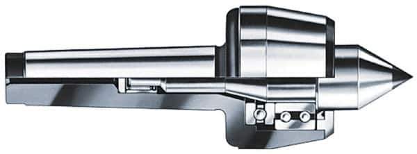 Rohm - MT6 Taper Shank, 4.13" Head Diam Carbide Tipped Live Center - 2,600 Max RPM, 3.22" Head Length, 1.9685" Point Diam, 2.264" Point Len, 3,960 Lb Max Workpc, 13.15" OAL, Standard Point - Exact Industrial Supply