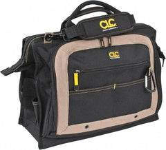 CLC - 58 Pocket Tan & Black Polyester Tool Bag - 18" Wide x 7" Deep x 14" High - Exact Industrial Supply