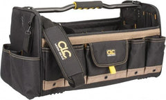 CLC - 37 Pocket Tan & Black Polyester Tool Tote - 20" Wide x 11" Deep x 11" High - Exact Industrial Supply