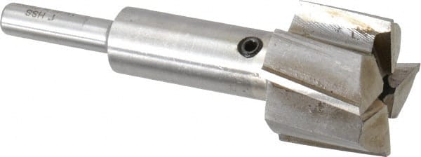 Value Collection - 1" Diam, 1/4" Shank, Diam, 4 Flutes, Straight Shank, Interchangeable Pilot Counterbore - Exact Industrial Supply