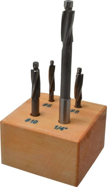 Value Collection - #10 to #6 Wire Socket Head Cap Screw Compatible, High Speed Steel, Solid Pilot Counterbore Set - Exact Industrial Supply