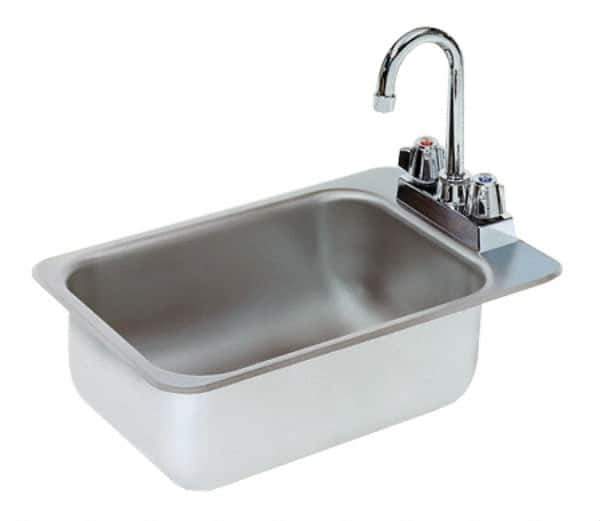 Advance Tabco - 10" Long x 14" Wide Inside, 1 Compartment, Stainless Steel Stainless Steel Drop In Sink - 20 Gauge, 12" Long x 18" Wide Outside, 5" Deep - Exact Industrial Supply