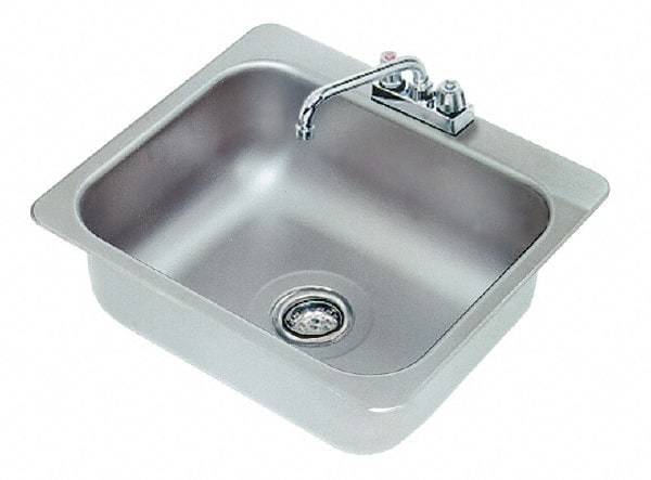 Advance Tabco - 20" Long x 16" Wide Inside, 1 Compartment, Stainless Steel Stainless Steel Drop In Sink - 20 Gauge, 23" Long x 20-1/2" Wide Outside, 8" Deep - Exact Industrial Supply