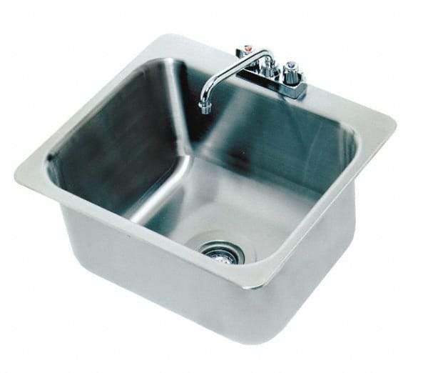 Advance Tabco - 20" Long x 16" Wide Inside, 1 Compartment, Stainless Steel Stainless Steel Drop In Sink - 20 Gauge, 23" Long x 20-1/2" Wide Outside, 12" Deep - Exact Industrial Supply