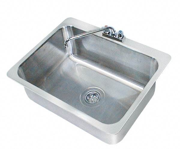 Advance Tabco - 28" Long x 20" Wide Inside, 1 Compartment, Stainless Steel Stainless Steel Drop In Sink - 20 Gauge, 31" Long x 24-1/2" Wide Outside, 12" Deep - Exact Industrial Supply