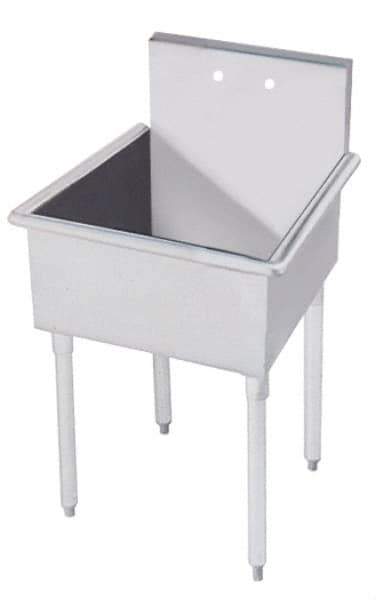 Advance Tabco - 20" Long x 16" Wide Inside, 1 Compartment, Stainless Steel Stainless Steel Mop Sink-Free Standing - 18 Gauge, 24-1/2" Long x 22-1/4" Wide x 27" High Outside, 8" Deep - Exact Industrial Supply