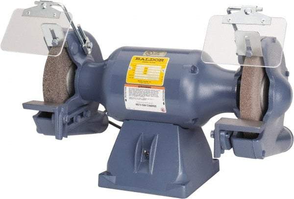 Baldor - 8" Wheel Diam x 1" Wheel Width, 3/4 hp Grinder - 3/4" Arbor Hole Diam, 1 Phase, 3,600 Max RPM, 115/230 Volts - Exact Industrial Supply