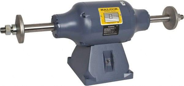 Baldor - 10" Wheel Diam x 1-1/4" Wheel Width, 1 hp Buffer - 7/8" Arbor Hole Diam, 1 Phase, 1,800 Max RPM, 115/230 Volts - Exact Industrial Supply