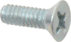Value Collection - #5-40 UNC, 3/8" OAL Phillips Drive Machine Screw - Flat Head, Grade 2 Steel, Zinc-Plated Finish, Without Washer - Exact Industrial Supply