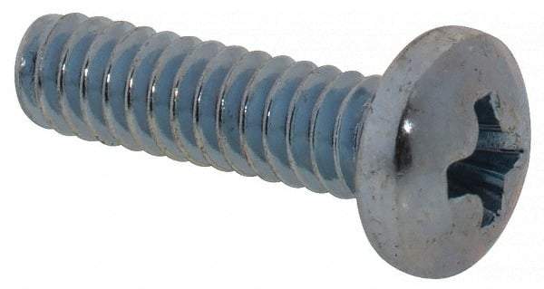 Value Collection - #4-40 UNC, 7/16" Length Under Head Phillips Drive Machine Screw - Pan Head, Grade 2 Steel, Zinc-Plated Finish, Without Washer - Exact Industrial Supply