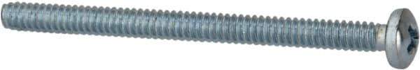 Value Collection - #4-40 UNC, 1-1/2" Length Under Head Phillips Drive Machine Screw - Pan Head, Grade 2 Steel, Zinc-Plated Finish, Without Washer - Exact Industrial Supply