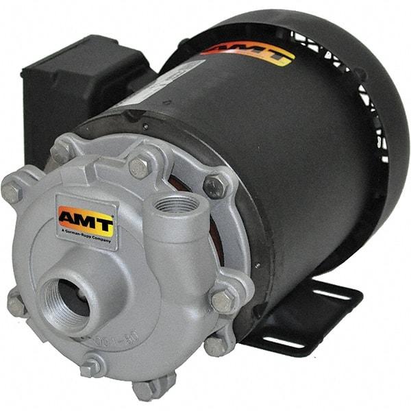 American Machine & Tool - 115/230 Volt, 1 Phase, 1-1/2 HP, Stainless Steel Straight Pump - 1-1/2 Inch Inlet, 1-1/4 Inch Outlet, 66 Max Head psi, Stainless Steel Impeller - Exact Industrial Supply